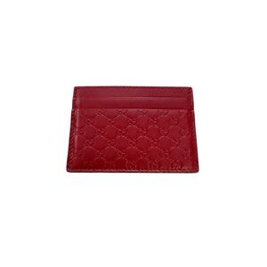 Gucci Embossed Red Card Holder